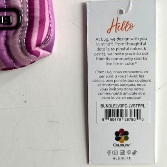 Lug Love Accessory 3pc Bundle - Love Stripe Purple - Picture 10 of 10